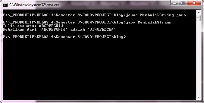 Program Java membalik inputan string 04 Program Java membalik inputan string 04